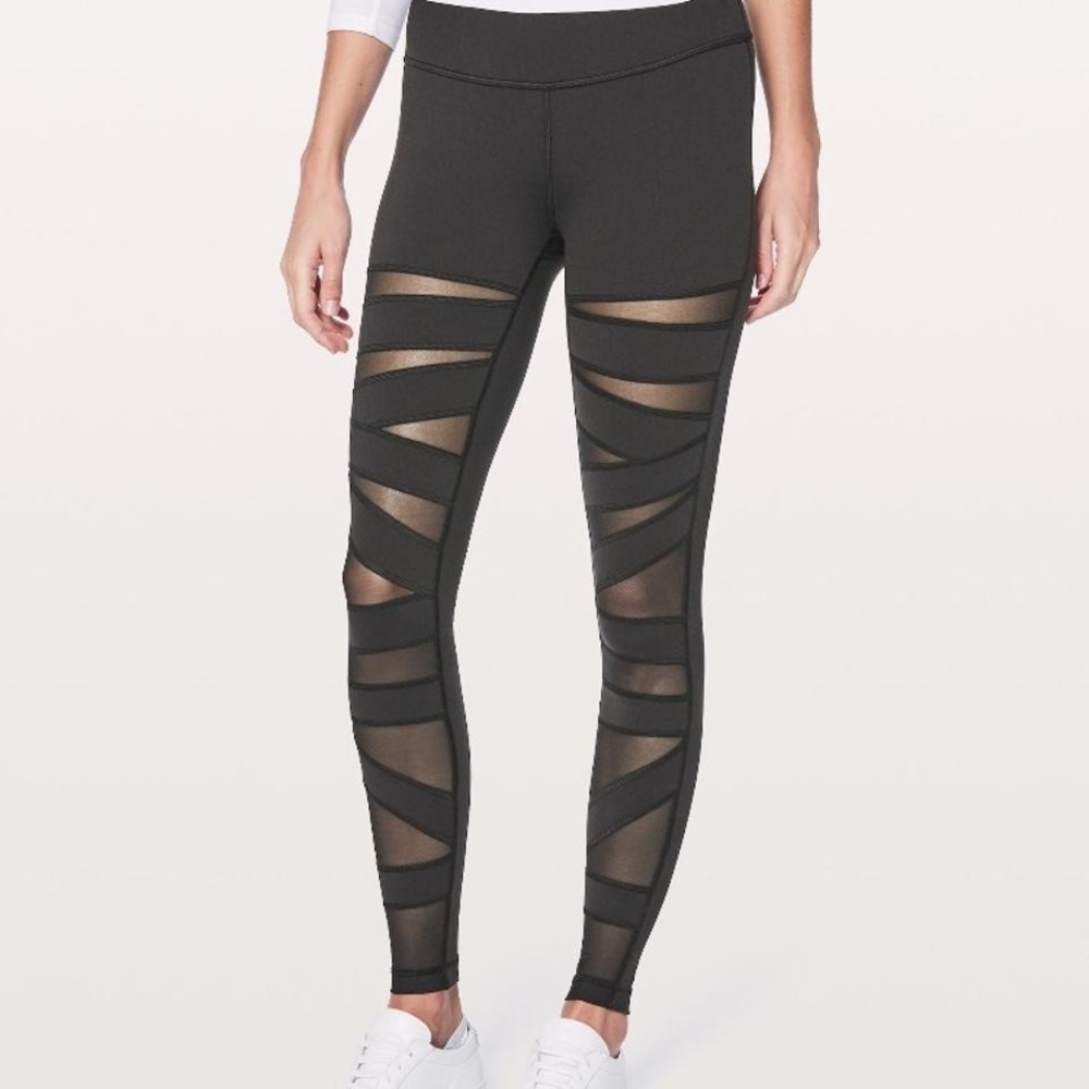 lululemon wunder under pant high rise w/ mesh